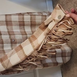 Flannel fringe shacket
